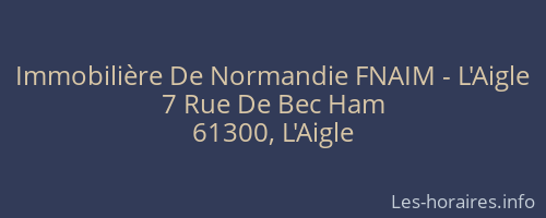 Immobilière De Normandie FNAIM - L'Aigle