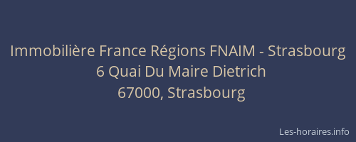 Immobilière France Régions FNAIM - Strasbourg