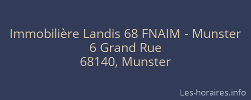 Immobilière Landis 68 FNAIM - Munster
