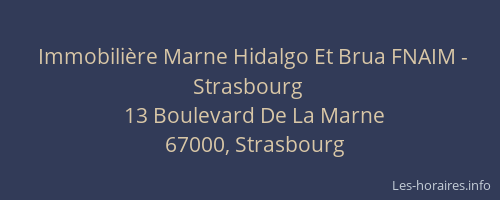 Immobilière Marne Hidalgo Et Brua FNAIM - Strasbourg