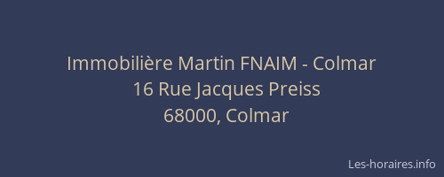 Immobilière Martin FNAIM - Colmar