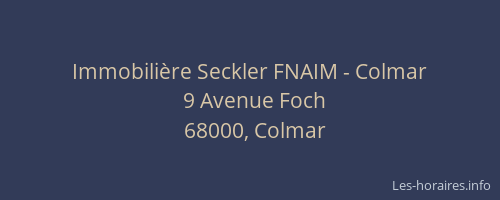 Immobilière Seckler FNAIM - Colmar
