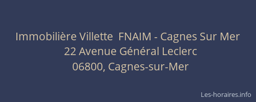 Immobilière Villette  FNAIM - Cagnes Sur Mer