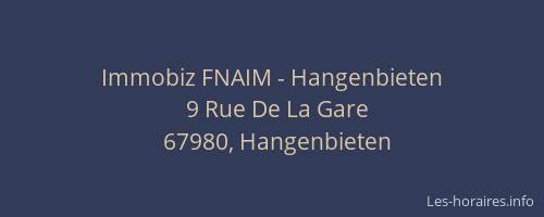 Immobiz FNAIM - Hangenbieten