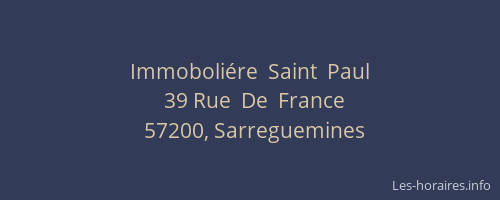 Immoboli&eacute;re  Saint  Paul