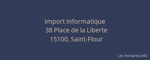 Import Informatique