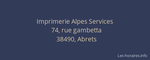Imprimerie Alpes Services