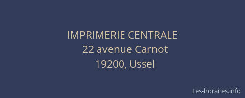 IMPRIMERIE CENTRALE