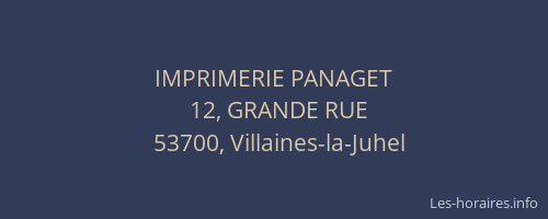 IMPRIMERIE PANAGET