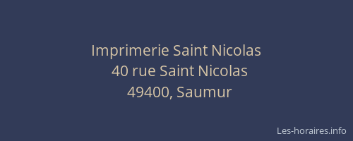 Imprimerie Saint Nicolas