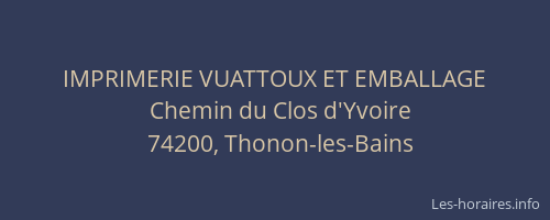 IMPRIMERIE VUATTOUX ET EMBALLAGE