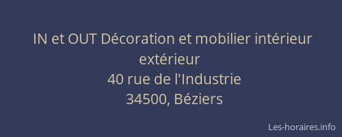 IN et OUT Décoration et mobilier intérieur extérieur