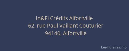 In&Fi Crédits Alfortville