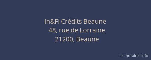 In&Fi Crédits Beaune