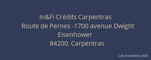 In&Fi Crédits Carpentras