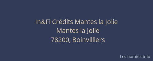 In&Fi Crédits Mantes la Jolie