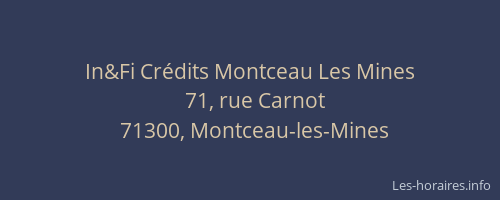 In&Fi Cr&eacute;dits Montceau Les Mines