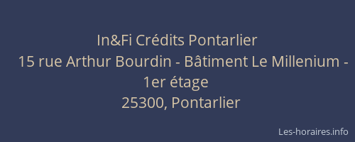 In&Fi Crédits Pontarlier