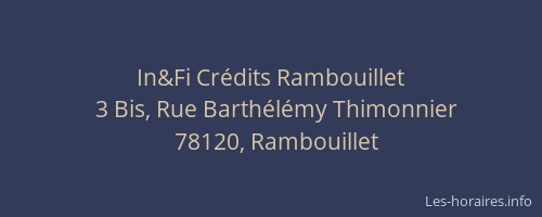In&Fi Crédits Rambouillet