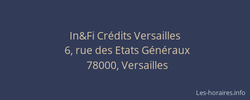 In&Fi Crédits Versailles