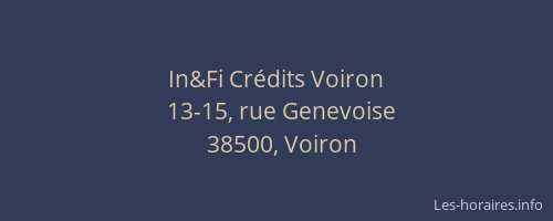 In&Fi Crédits Voiron