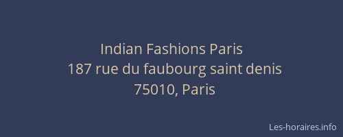 Indian Fashions Paris