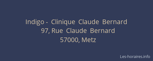 Indigo -  Clinique  Claude  Bernard
