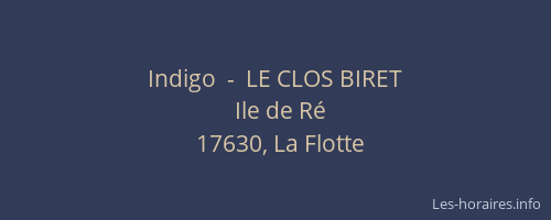 Indigo  -  LE CLOS BIRET