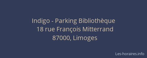 Indigo - Parking Bibliothèque