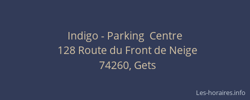 Indigo - Parking  Centre