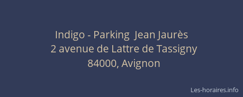 Indigo - Parking  Jean Jaurès