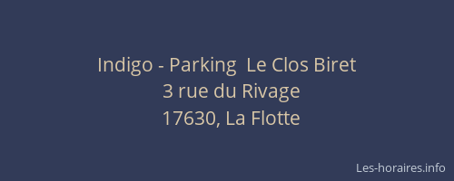 Indigo - Parking  Le Clos Biret