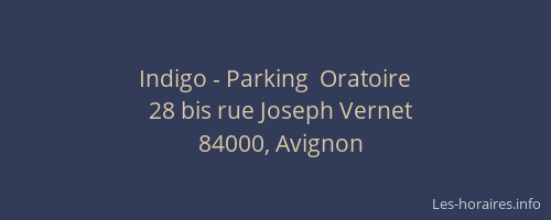 Indigo - Parking  Oratoire