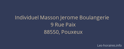Individuel Masson Jerome Boulangerie