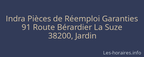 Indra Pièces de Réemploi Garanties