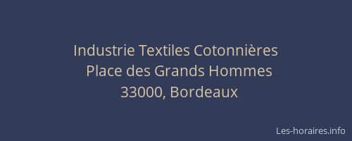 Industrie Textiles Cotonnières