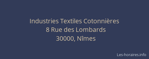 Industries Textiles Cotonnières
