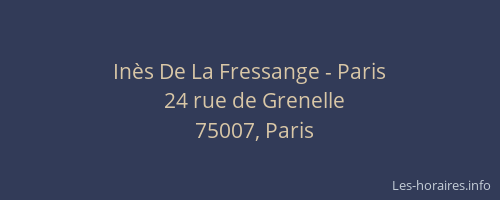 Inès De La Fressange - Paris