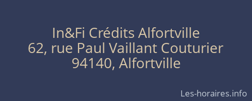 In&Fi Crédits Alfortville