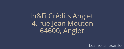 In&Fi Crédits Anglet