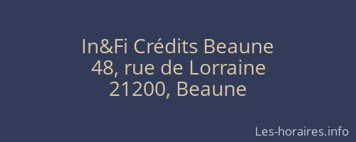 In&Fi Crédits Beaune