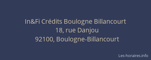 In&Fi Crédits Boulogne Billancourt
