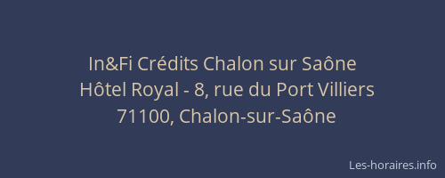 In&Fi Crédits Chalon sur Saône