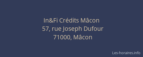 In&Fi Crédits Mâcon