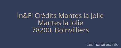 In&Fi Crédits Mantes la Jolie