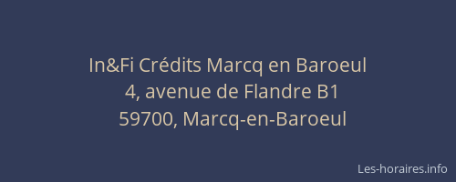 In&Fi Crédits Marcq en Baroeul