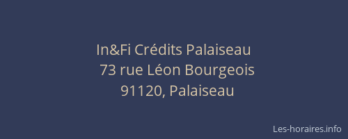 In&Fi Crédits Palaiseau