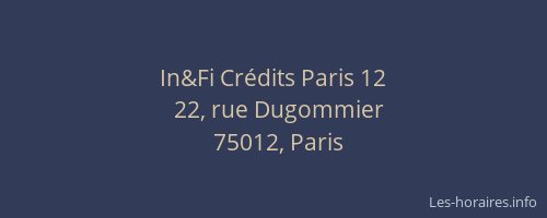 In&Fi Crédits Paris 12