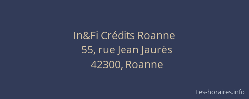 In&Fi Crédits Roanne