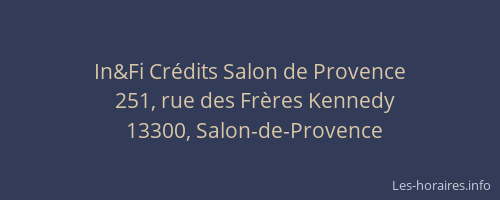 In&Fi Crédits Salon de Provence